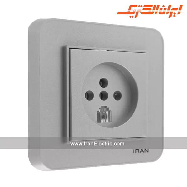 پریز تلفن دوکاره ارس نقره ای