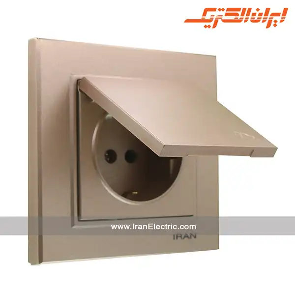 پریز برق ارت دربدار برلیان بژ